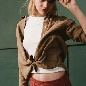 NWT Madewell Supima Cotton Rib Cutaway Tank Top Sleeveless Basic White Medium